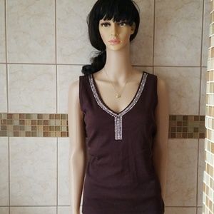 Rhinestone brown top